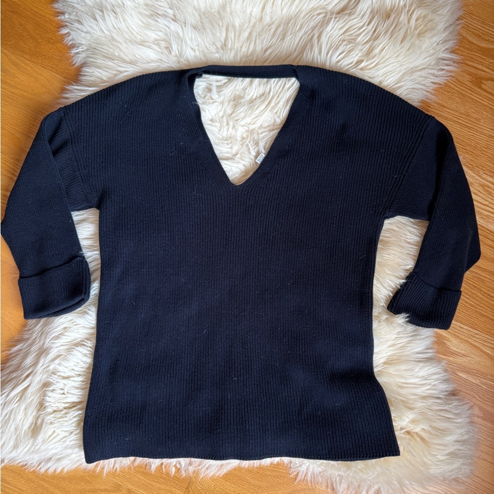 Autumn Cashmere Black V-Neck Sweater - Picture 2 of 3